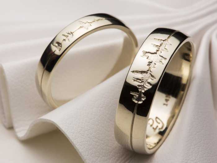 Эксклюзивные обручальные кольца (53 фото): оригинальные идеи дизайна свадебных парных колец ручной работы
