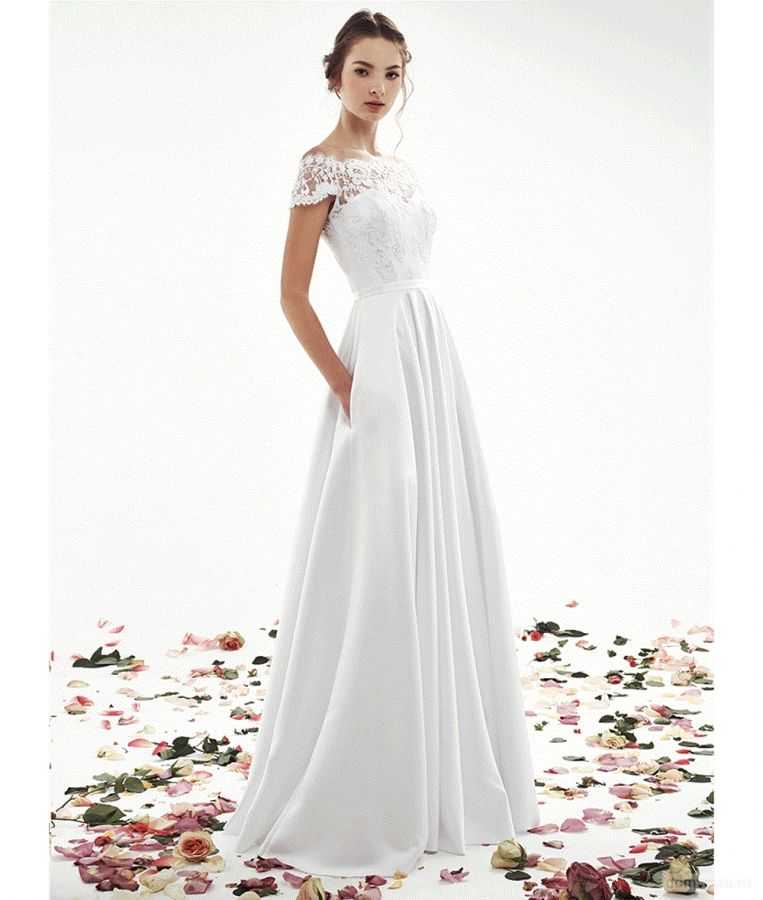 Свадебное платье с завышенной талией, прозрачное, без кружев